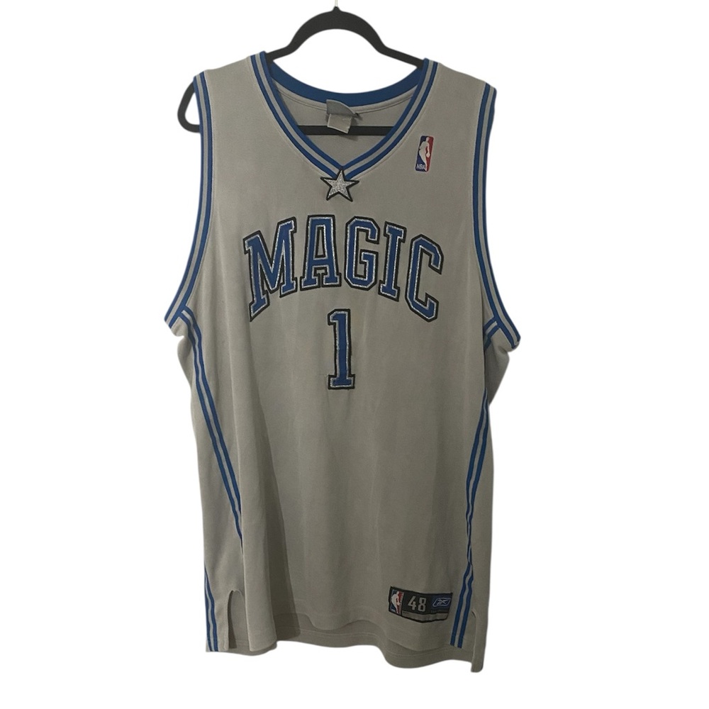ORLANDO MAGIC McGrady 1 Reebok Blue White NBA Basketball Jersey 48 M